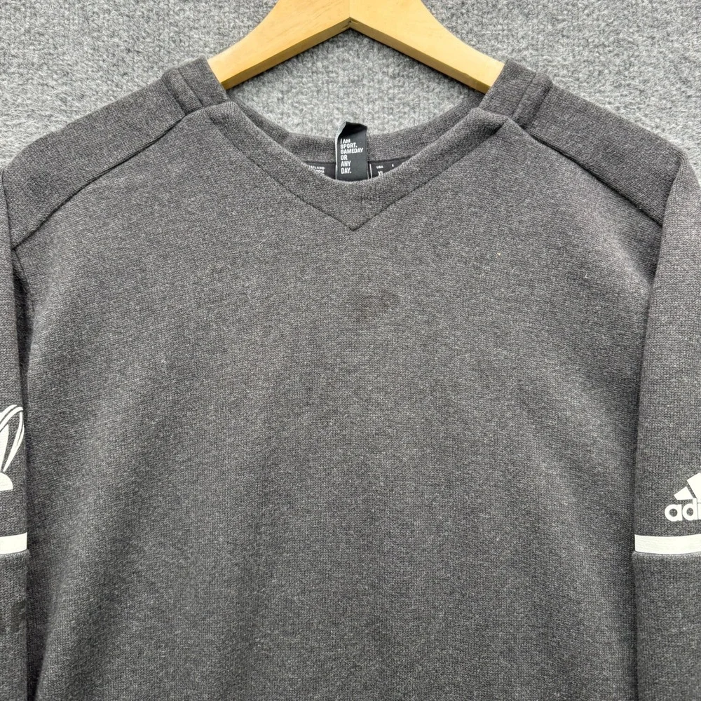 Adidas‎ One Game To Glory Sweatshirt Men's Size XL Gray V-Neck Staff Graphic